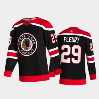 Chicago Blackhawks Marc-Andre Fleury #29 2021 Reverse Retro Black Special Edition Jersey