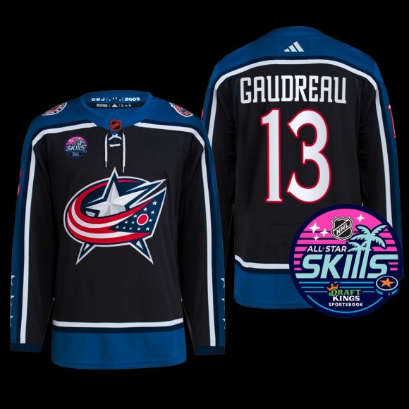2023 NHL All-Star Skills Columbus Blue Jackets Johnny Gaudreau Jersey Reverse Retro Navy #13 Uniform