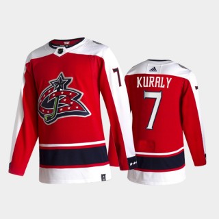 Columbus Blue Jackets Sean Kuraly #7 2021 Reverse Retro Red Special Edition Jersey
