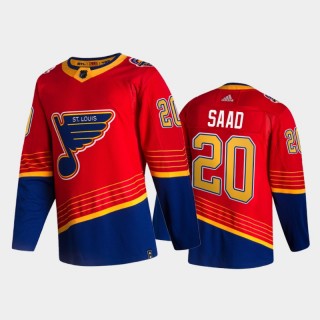 St. Louis Blues Brandon Saad #20 2021 Reverse Retro Red Special Edition Jersey