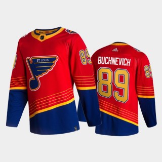 St. Louis Blues Pavel Buchnevich #89 2021 Reverse Retro Red Special Edition Jersey