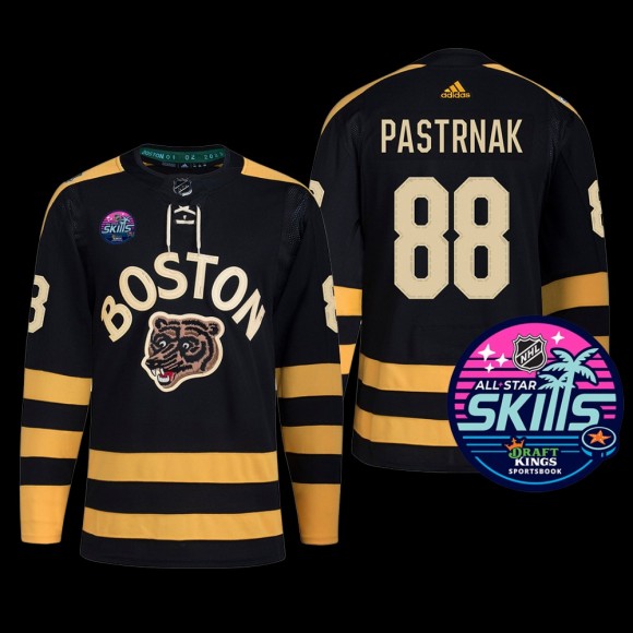 2023 NHL All-Star Skills Boston Bruins David Pastrnak Jersey Reverse Retro Black #88 Uniform