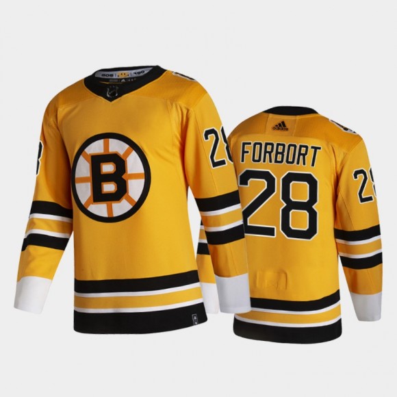Boston Bruins Derek Forbort #28 2021 Reverse Retro Gold Special Edition Jersey