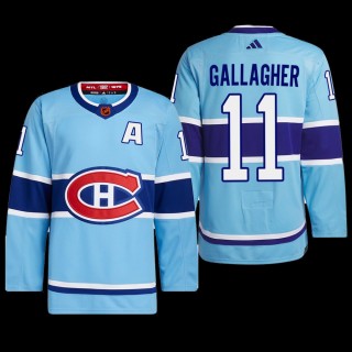 Brendan Gallagher Montreal Canadiens Authentic Primegreen Jersey 2022 Blue #11 Reverse Retro 2.0 Uniform