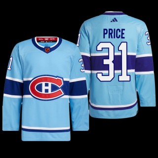 Carey Price Montreal Canadiens Authentic Primegreen Jersey 2022 Blue #31 Reverse Retro 2.0 Uniform