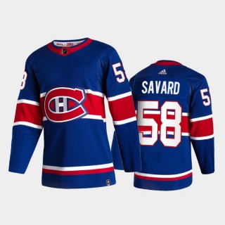 Montreal Canadiens David Savard #58 2021 Reverse Retro Blue Special Edition Jersey