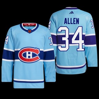 Jake Allen Montreal Canadiens Authentic Primegreen Jersey 2022 Blue #34 Reverse Retro 2.0 Uniform