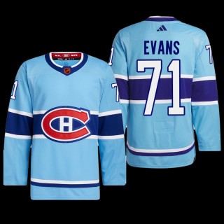 Jake Evans Montreal Canadiens Authentic Primegreen Jersey 2022 Blue #71 Reverse Retro 2.0 Uniform