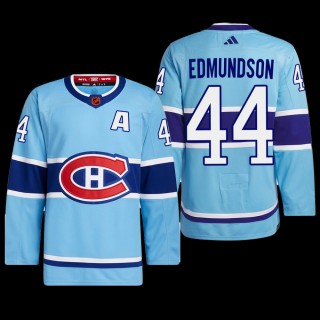 Joel Edmundson Montreal Canadiens Authentic Primegreen Jersey 2022 Blue #44 Reverse Retro 2.0 Uniform