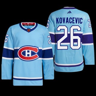 Johnathan Kovacevic Montreal Canadiens Authentic Primegreen Jersey 2022 Blue #26 Reverse Retro 2.0 Uniform