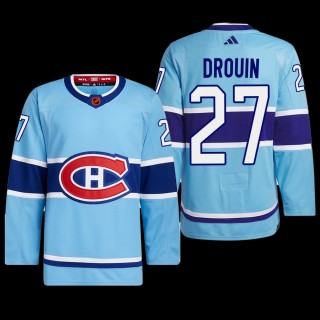 Jonathan Drouin Montreal Canadiens Authentic Primegreen Jersey 2022 Blue #27 Reverse Retro 2.0 Uniform