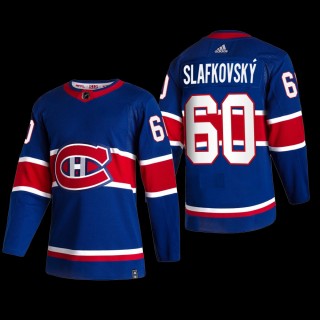 Juraj Slafkovsky #60 Montreal Canadiens Reverse Retro Navy 2022 NHL Draft Jersey