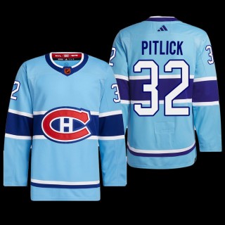 Rem Pitlick Montreal Canadiens Authentic Primegreen Jersey 2022 Blue #32 Reverse Retro 2.0 Uniform