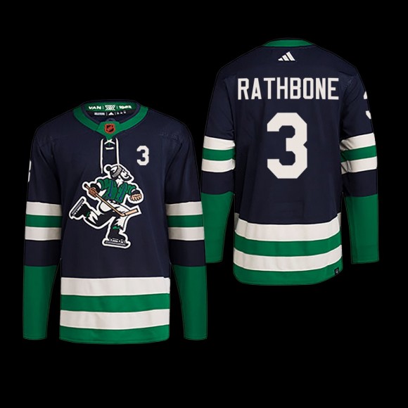 Vancouver Canucks Jack Rathbone 2022 Reverse Retro 2.0 Jersey Authentic Primegreen Navy Uniform