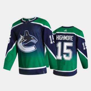 Vancouver Canucks Matthew Highmore #15 2021 Reverse Retro Green Special Edition Jersey