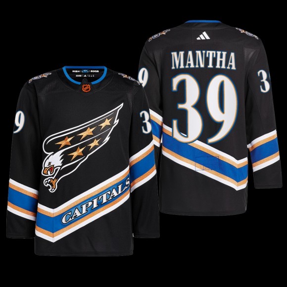 Washington Capitals 2022 Reverse Retro 2.0 Jersey Anthony Mantha Black #39 Authentic Primegreen Uniform