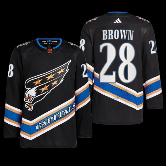 Washington Capitals 2022 Reverse Retro 2.0 Jersey Connor Brown Black #28 Authentic Primegreen Uniform