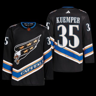 Washington Capitals 2022 Reverse Retro 2.0 Jersey Darcy Kuemper Black #35 Authentic Primegreen Uniform