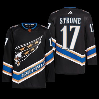 Washington Capitals 2022 Reverse Retro 2.0 Jersey Dylan Strome Black #17 Authentic Primegreen Uniform