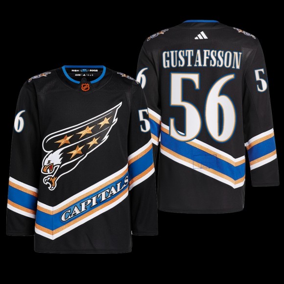 Washington Capitals 2022 Reverse Retro 2.0 Jersey Erik Gustafsson Black #56 Authentic Primegreen Uniform