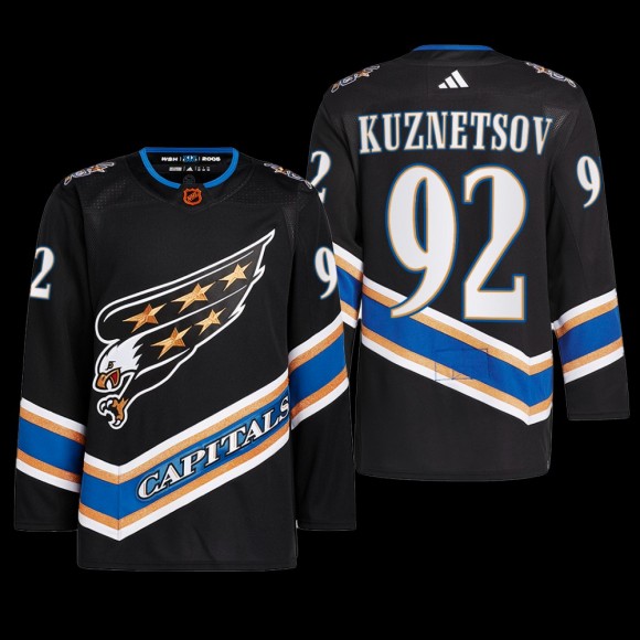 Washington Capitals 2022 Reverse Retro 2.0 Jersey Evgeny Kuznetsov Black #92 Authentic Primegreen Uniform