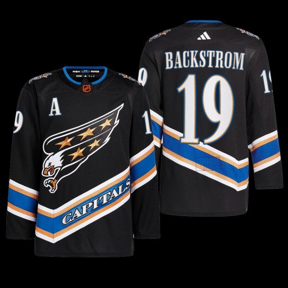 Washington Capitals 2022 Reverse Retro 2.0 Jersey Nicklas Backstrom Black #19 Authentic Primegreen Uniform