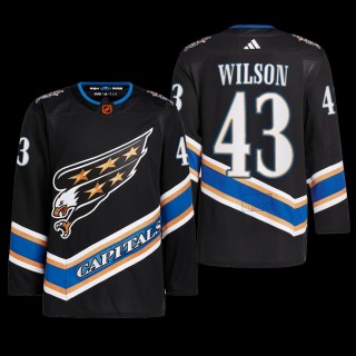 Washington Capitals 2022 Reverse Retro 2.0 Jersey Tom Wilson Black #43 Authentic Primegreen Uniform