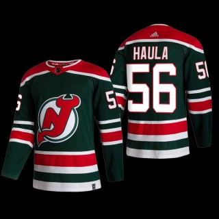 Erik Haula #56 New Jersey Devils Reverse Retro Green Authentic Jersey