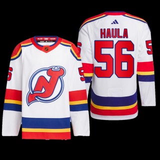New Jersey Devils 2022 Reverse Retro 2.0 Jersey Erik Haula White #56 Authentic Primegreen Uniform