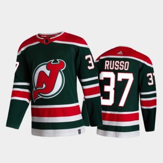 New Jersey Devils Robbie Russo #37 2021 Reverse Retro Green Special Edition Jersey