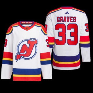 New Jersey Devils 2022 Reverse Retro 2.0 Jersey Ryan Graves White #33 Authentic Primegreen Uniform
