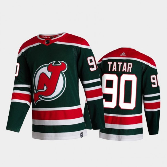 New Jersey Devils Tomas Tatar #90 2021 Reverse Retro Green Special Edition Jersey