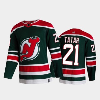 New Jersey Devils Tomas Tatar #21 2021 Reverse Retro Green Special Edition Jersey
