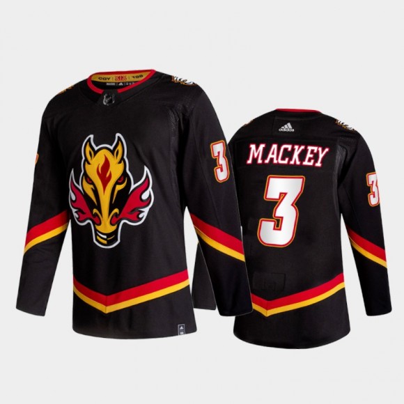 Calgary Flames Connor Mackey #3 2021 Reverse Retro Black Special Edition Jersey