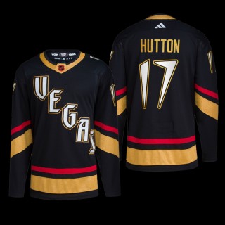 Vegas Golden Knights 2022 Reverse Retro 2.0 Jersey Ben Hutton Black #17 Primegreen Authentic Uniform