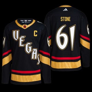 Vegas Golden Knights 2022 Reverse Retro 2.0 Jersey Mark Stone Black #61 Primegreen Authentic Uniform