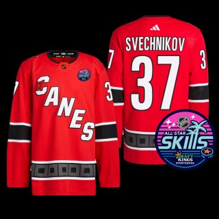 2023 NHL All-Star Skills Carolina Hurricanes Andrei Svechnikov Jersey Reverse Retro Red #37 Uniform