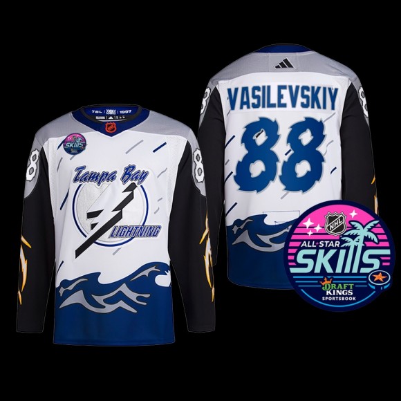2023 NHL All-Star Skills Tampa Bay Lightning Andrei Vasilevskiy Jersey Reverse Retro White #88 Uniform