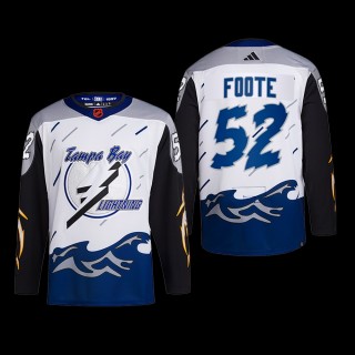 Callan Foote Tampa Bay Lightning Authentic Primegreen Jersey 2022 White #52 Reverse Retro 2.0 Uniform
