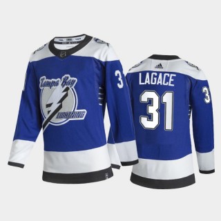 Tampa Bay Lightning Maxime Lagace #31 2021 Reverse Retro Blue Special Edition Jersey