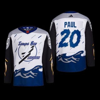 Nick Paul Tampa Bay Lightning Authentic Primegreen Jersey 2022 White #20 Reverse Retro 2.0 Uniform