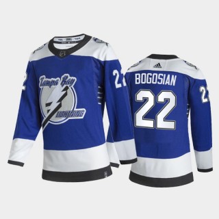 Tampa Bay Lightning Zach Bogosian #22 2021 Reverse Retro Blue Special Edition Jersey