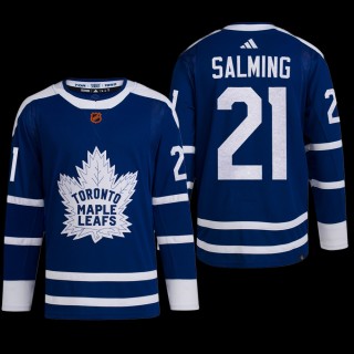 Borje Salming Toronto Maple Leafs RIP Legend Jersey Blue #21 Reverse Retro 2.0 Uniform