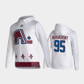 Men's Colorado Avalanche Andre Burakovsky #95 Authentic Pullover Special Edition 2021 Reverse Retro White Hoodie