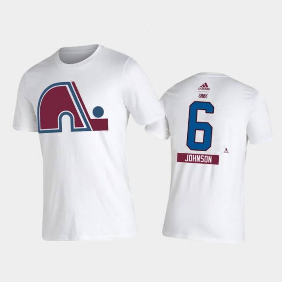 Avalanche Erik Johnson #6 2021 Reverse Retro Special Edition Name & Number White T-Shirt