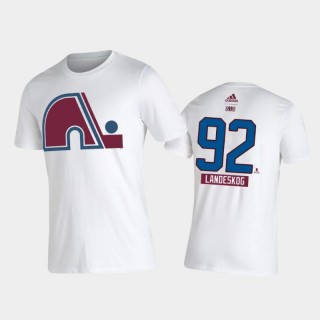 Avalanche Gabriel Landeskog #92 2021 Reverse Retro Special Edition Name & Number White T-Shirt