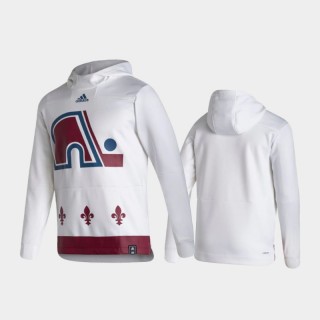 Men's Colorado Avalanche 2021 Reverse Retro Authentic Pullover Special Edition White Hoodie