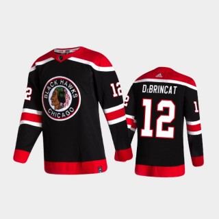 Chicago Blackhawks Alex DeBrincat #12 Reverse Retro 2020-21 Black Authentic Jersey