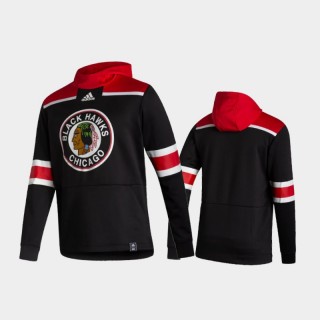 Men's Chicago Blackhawks 2021 Reverse Retro Authentic Pullover Special Edition Black Hoodie