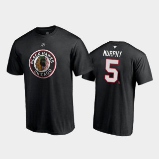 Men's Chicago Blackhawks Connor Murphy #5 Special Edition Authentic Stack 2021 Reverse Retro Black T-Shirt